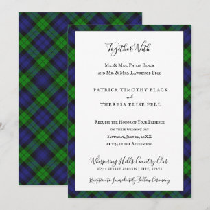 Campbell Clan Tartan Black Watch Bruiloft Kaart