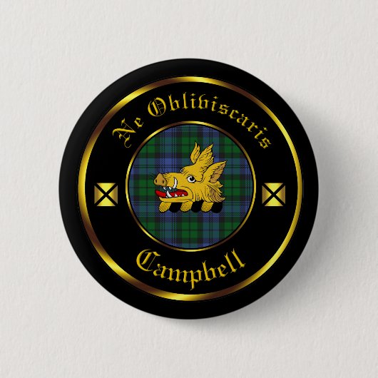 Campbell Clan & Tartan Button (Voorkant)