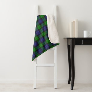 Campbell Clan Tartan Plaid Black Watch Sherpa Deken