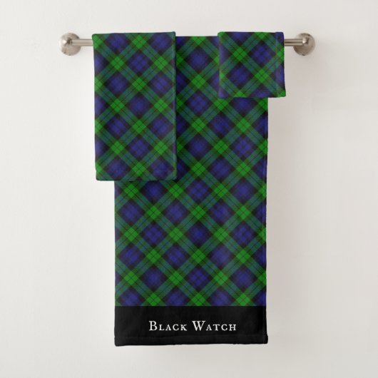 Campbell Clan Tartan Pset Black Watch Bad Handdoek (Insitu)