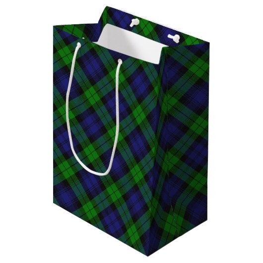 Campbell Clan Tartan Pset Black Watch Medium Cadeauzakje (Voorkant Gekanteld)