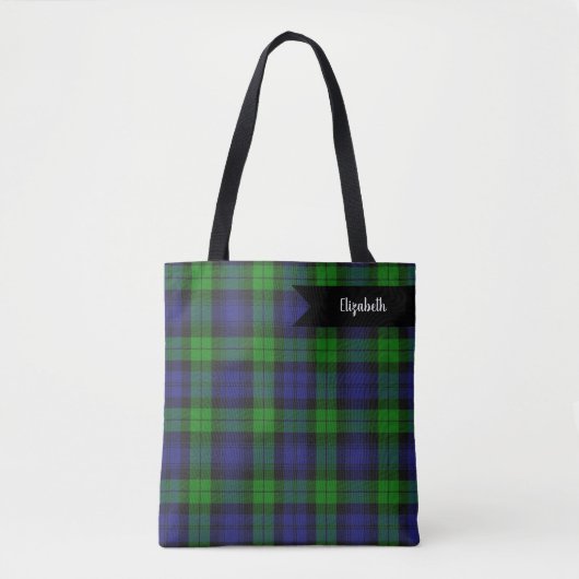 Campbell Clan Tartan Pset Black Watch Tote Bag (Voorkant)