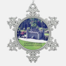 Campbell Clan's Inveraray Castle, Schotland Tin Sneeuwvlok Ornament