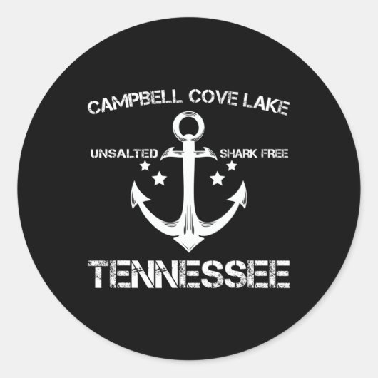 Campbell Cove Lake Tennessee Funny Vist Camping Ronde Sticker (Voorkant)