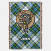 Campbell Crest over Dress Tartan Deken (Voorkant Verticaal)