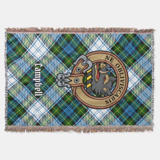 Campbell Crest over Dress Tartan Deken (Voorkant)