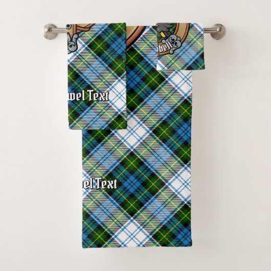 Campbell Crest over Jurk Tartan Bad Handdoek (Insitu)