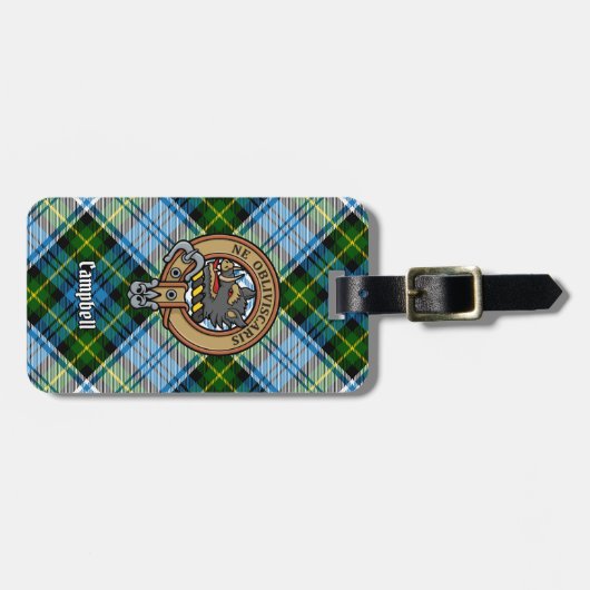 Campbell Crest over Jurk Tartan Bagagelabel (Voorkant horizontaal)
