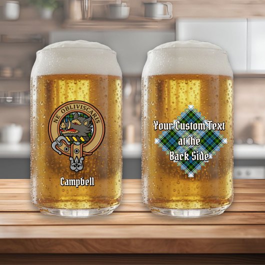 Campbell Crest over Jurk Tartan Blikvorm Glas