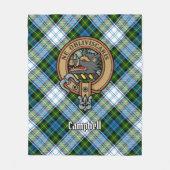 Campbell Crest over Jurk Tartan Fleece Deken (Voorkant)