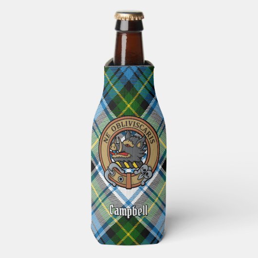 Campbell Crest over Jurk Tartan Flesjeskoeler (Fles Voorkant)