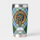 Campbell Crest over Jurk Tartan Geïsoleerde Drinkbeker (Voorkant)