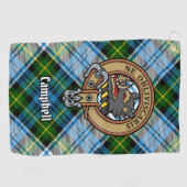Campbell Crest over Jurk Tartan Golfhanddoek (Horizontaal)