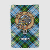 Campbell Crest over Jurk Tartan Golfhanddoek (Voorkant)