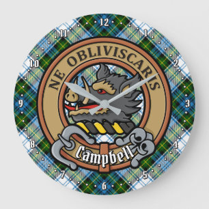 Campbell Crest over Jurk Tartan Grote Klok
