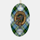Campbell Crest over Jurk Tartan Keramisch Ornament (Rechts)