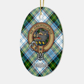 Campbell Crest over Jurk Tartan Keramisch Ornament (Links)
