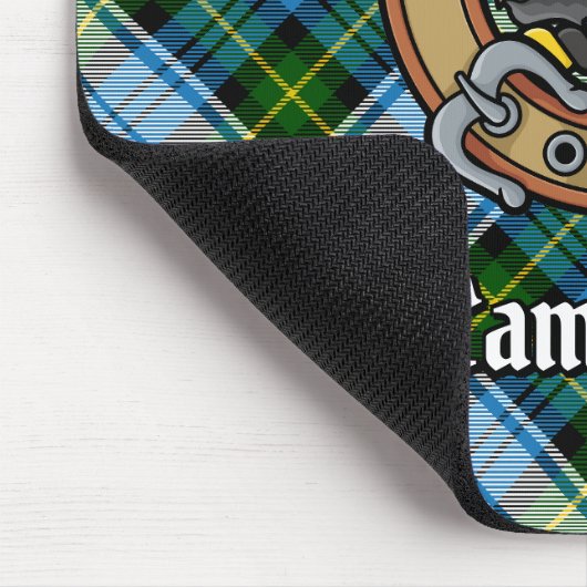 Campbell Crest over Jurk Tartan Muismat (Hoek)