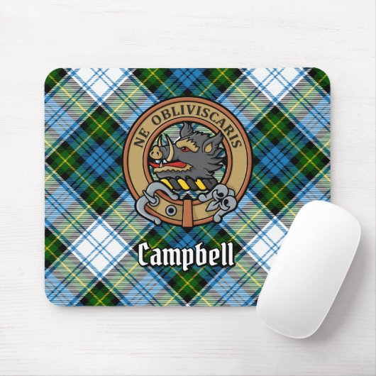 Campbell Crest over Jurk Tartan Muismat (Met muis)