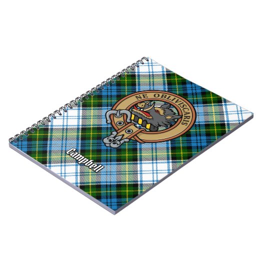 Campbell Crest over Jurk Tartan Notitieboek (Linkerzijde)
