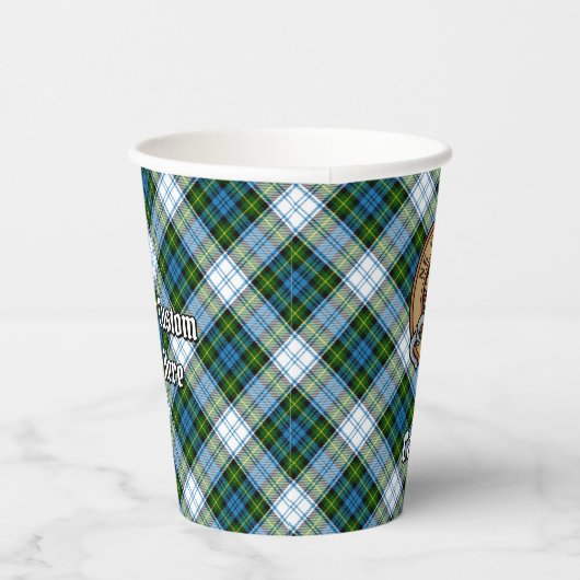 Campbell Crest over Jurk Tartan Papieren Bekers (Rechts)