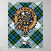 Campbell Crest over Jurk Tartan Poster (Voorkant)