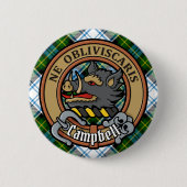 Campbell Crest over Jurk Tartan Ronde Button 5,7 Cm (Voorkant)