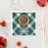 Campbell Crest over Jurk Tartan Servet (Insitu)