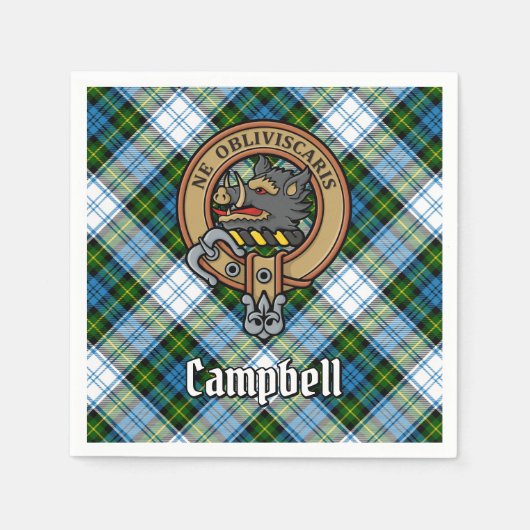 Campbell Crest over Jurk Tartan Servet (Voorkant)