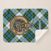 Campbell Crest over Jurk Tartan Sherpa Deken (Voorkant (horizontaal))