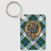 Campbell Crest over Jurk Tartan Sleutelhanger (Voorkant)