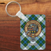 Campbell Crest over Jurk Tartan Sleutelhanger (Voorkant)