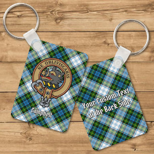 Campbell Crest over Jurk Tartan Sleutelhanger