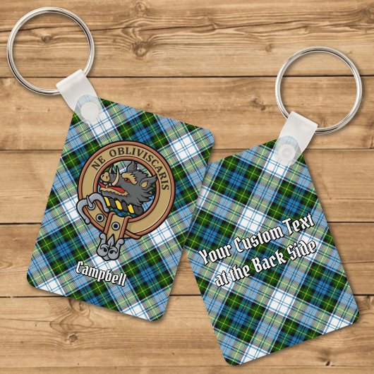 Campbell Crest over Jurk Tartan Sleutelhanger