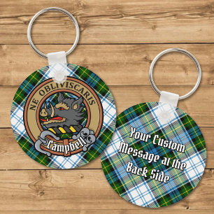 Campbell Crest over Jurk Tartan Sleutelhanger