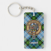 Campbell Crest over Jurk Tartan Sleutelhanger (Voorkant)