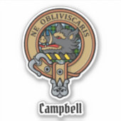 Campbell Crest over Jurk Tartan Sticker (Voorkant)