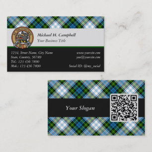 Campbell Crest over Jurk Tartan Visitekaartje
