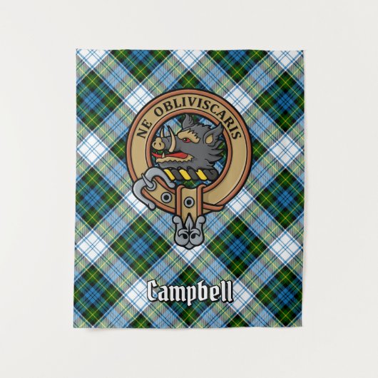 Campbell Crest over Jurk Tartan Wandkleed (Voorkant)