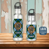 Campbell Crest over Jurk Tartan Waterfles
