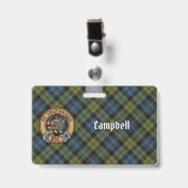 Campbell Crest over tartan Badge (Voorzijde met clip)