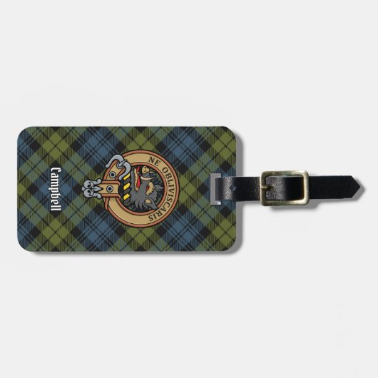 Campbell Crest over Tartan Bagagelabel (Voorkant horizontaal)