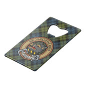 Campbell Crest over Tartan Creditkaart Flessenopener (Voorkant Gekanteld)