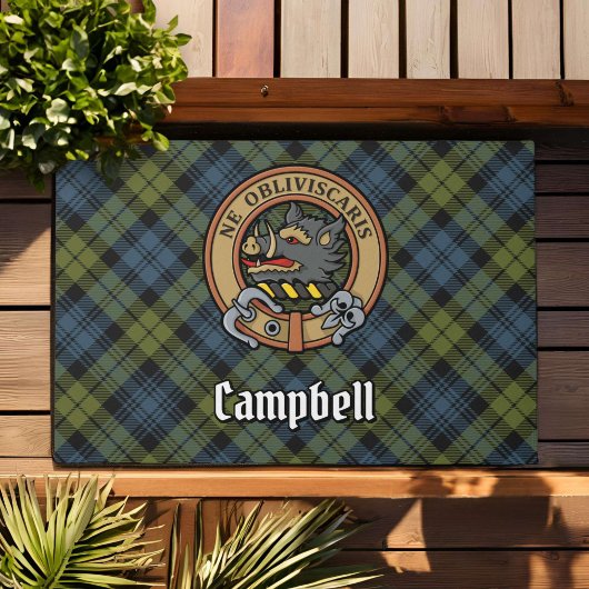 Campbell Crest over Tartan Deurmat
