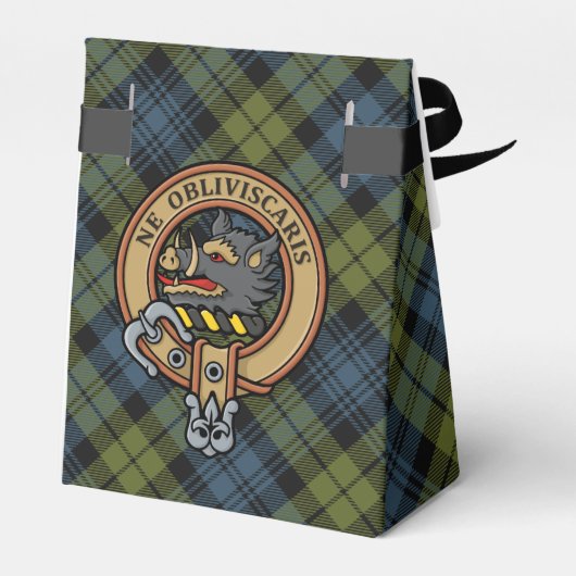Campbell Crest over Tartan Favor Box Bedankdoosjes (Achterkant)