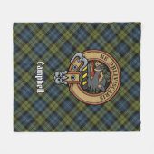 Campbell Crest over Tartan Fleece Deken (Voorkant (Horizontaal))
