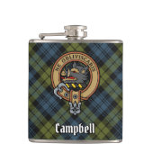 Campbell Crest over Tartan Heupfles (Voorkant)