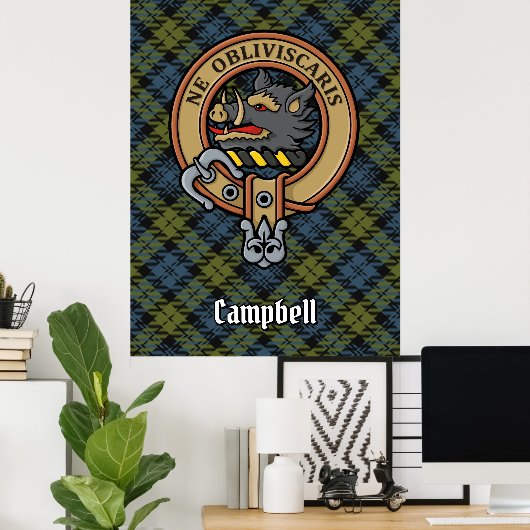 Campbell Crest over Tartan Poster (Thuiskantoor)