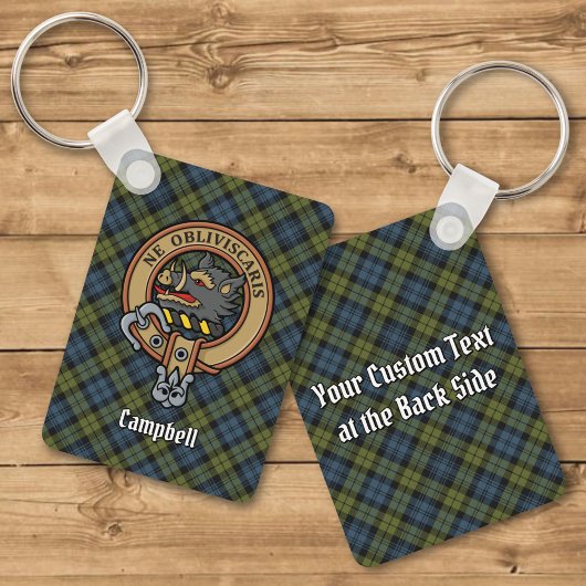 Campbell Crest over Tartan Sleutelhanger