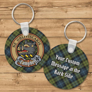 Campbell Crest over Tartan Sleutelhanger